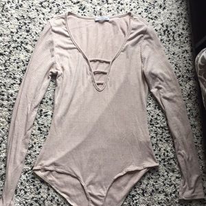 Charlotte Russe Tan Bodysuit